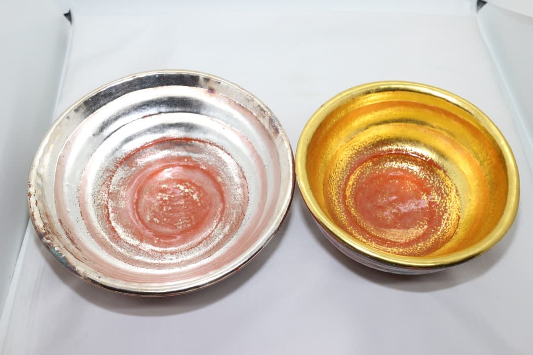 佐々木松楽 金銀 嶋台茶碗 金銀茶碗 茶道具 楽焼 共箱