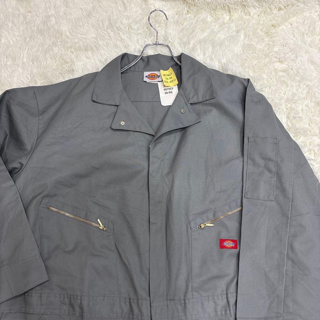 新品未使用 希少サイズ ディッキーズ オールインワン つなぎ グレー 3X