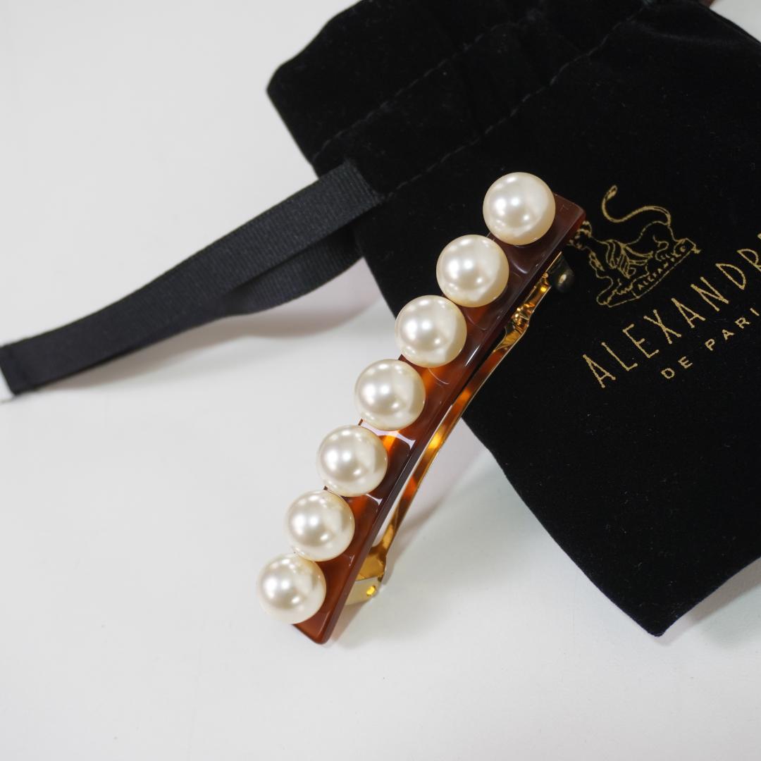 〇●ALEXANDRE DE PARI●〇アレクサンド　バレッタ　　パール装飾