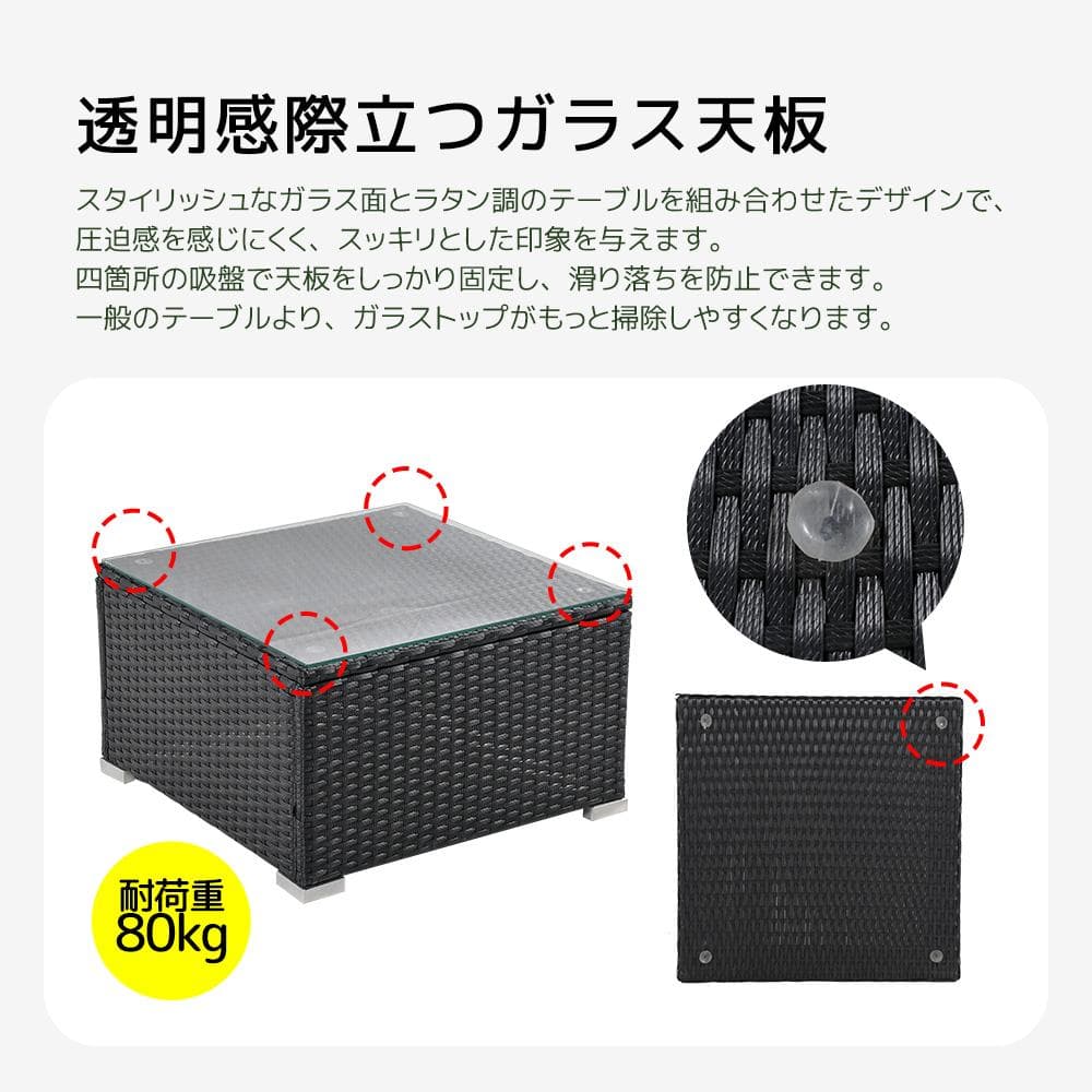 ガーデンファニチャー 4点 収納付き ガーデン クッション付き ラタン調 ソファ