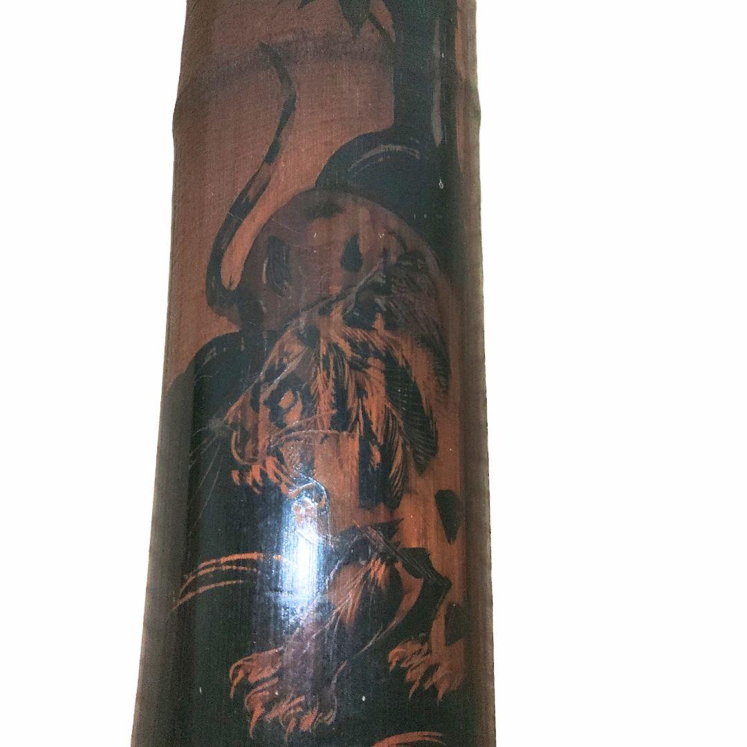 古竹壁掛け　竹細工　竹林の虎　縦41.5cm