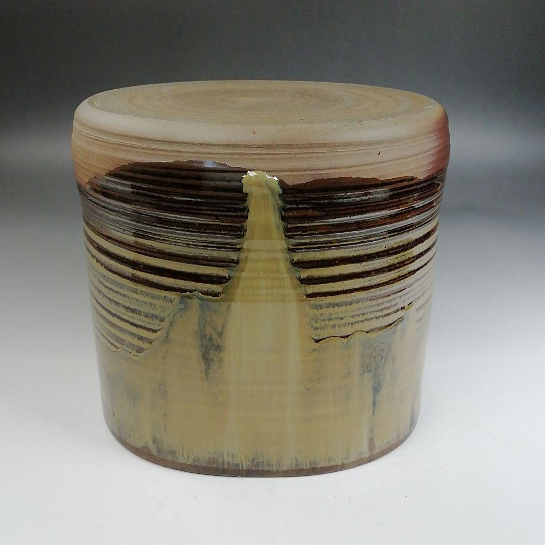 Ｗ２３２　水指　『高取　四方口　水指』『十三代　高取八仙 造』　共箱　茶道具