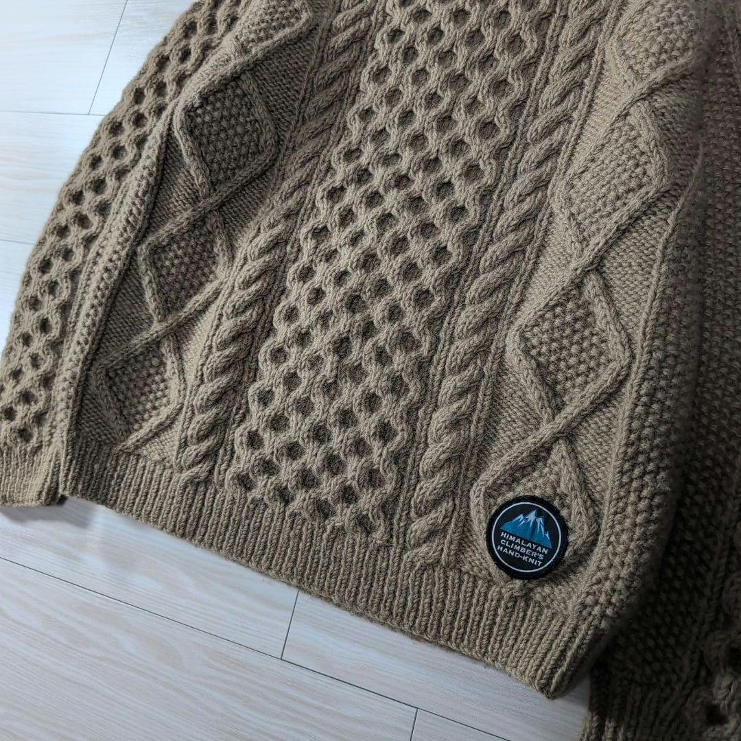ヒマラヤンクライマーズ ハンドニット エルボーパッチ アラン編 肉厚