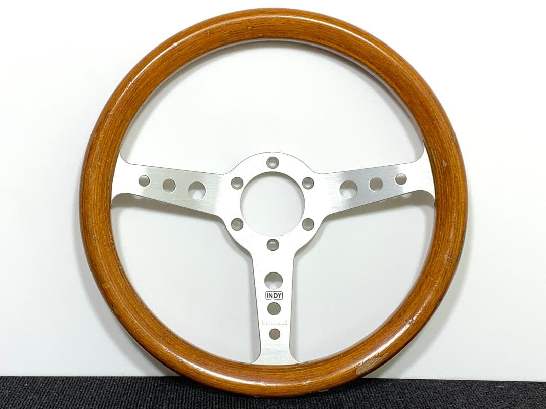 送料無料・即日発送 モモ インディ ウッド ステアリング 32Φ 当時物 レトロ