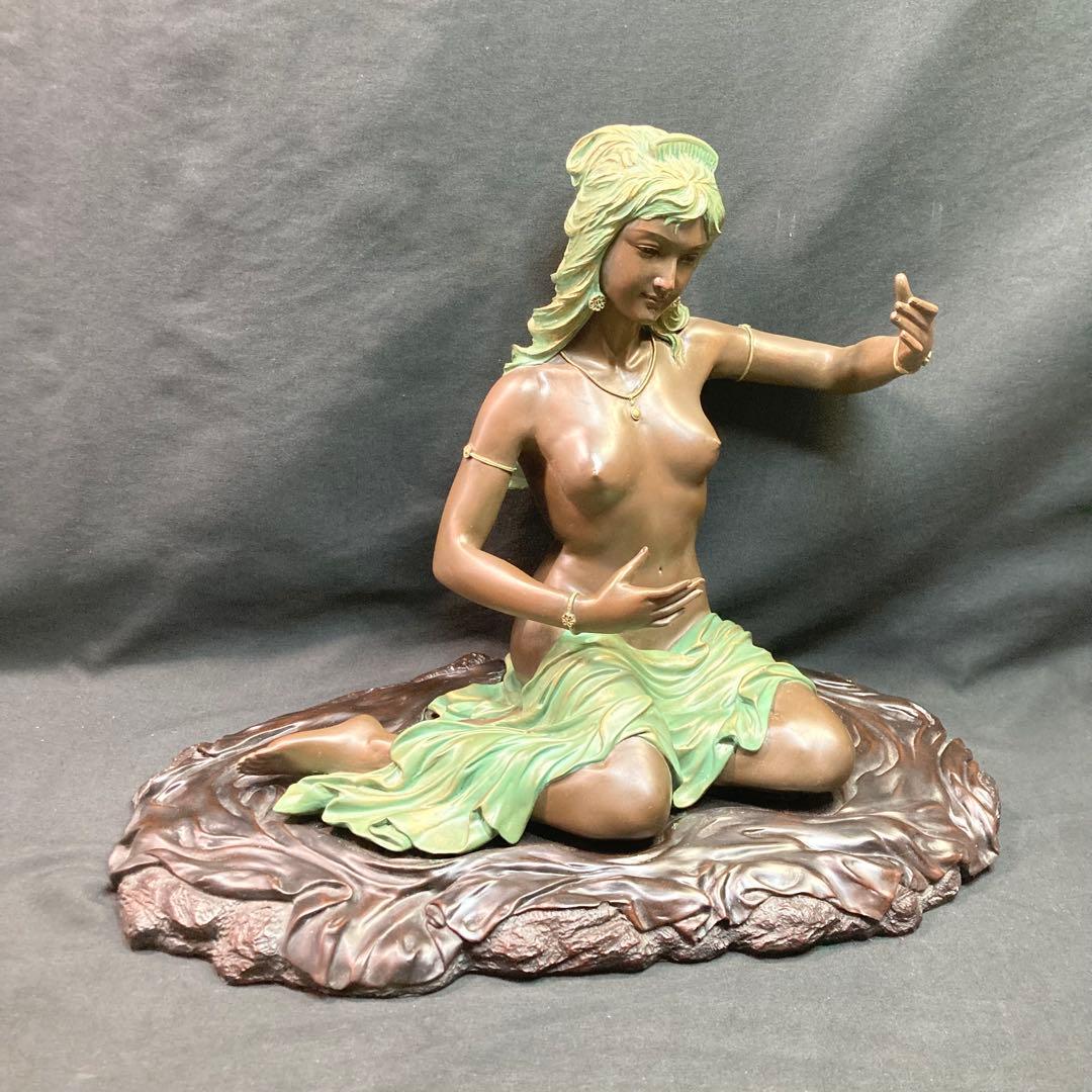 《弁財天》オブジェ 置物 台座付 裸婦像