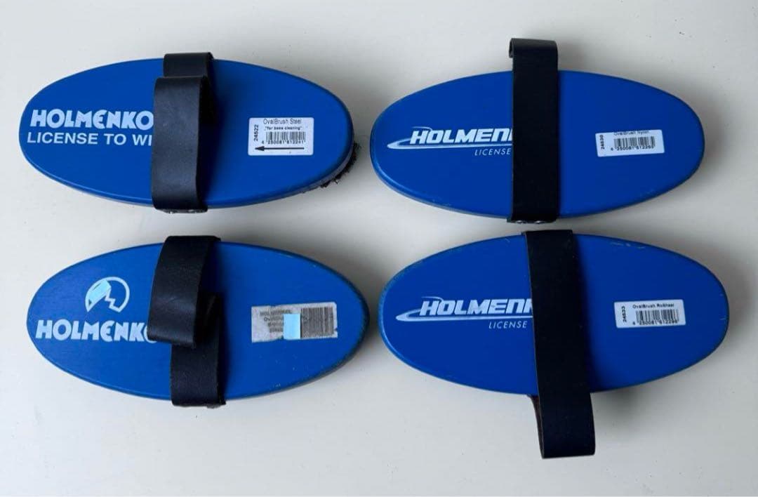 HOLMENKOL オーバルブラシ4点 スチール/ブロンズ/馬毛/ナイロン 中古