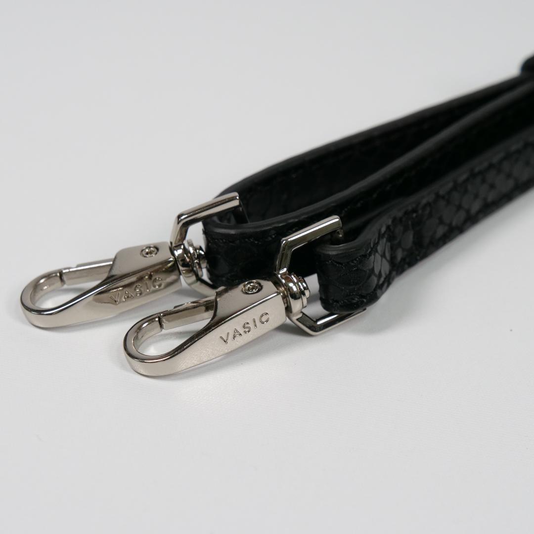 【MmyY】美品✨ハンドバッグ ショルダーバッグ パイソン柄 ブラック