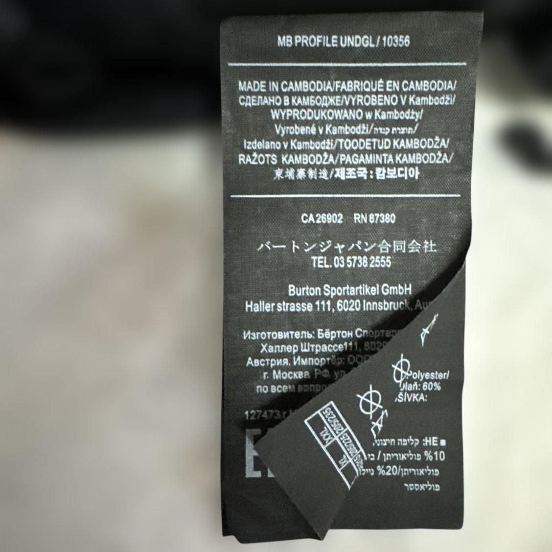 美品Burtonメンズ プロファイル グローブスノボグローブ バートン ブラック