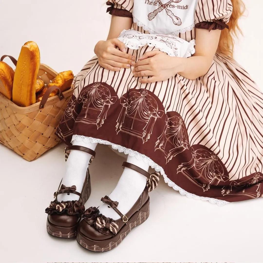レディース チョコレート ロリータシューズ