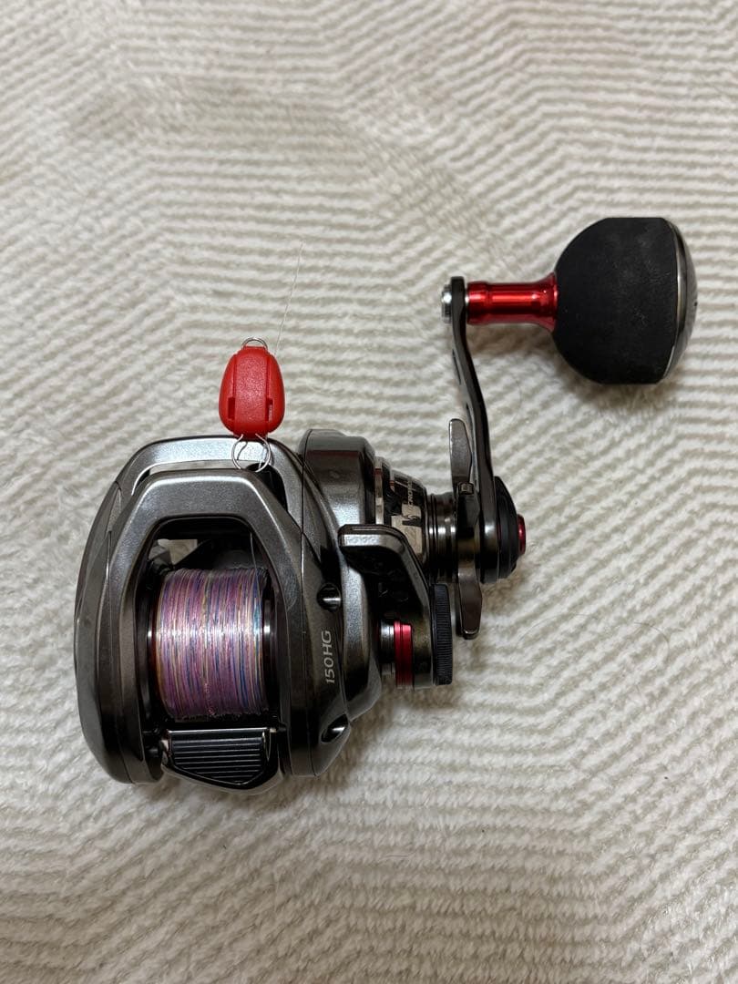 エンゲツ 150HG リール シルバー/レッド　タイラバ
