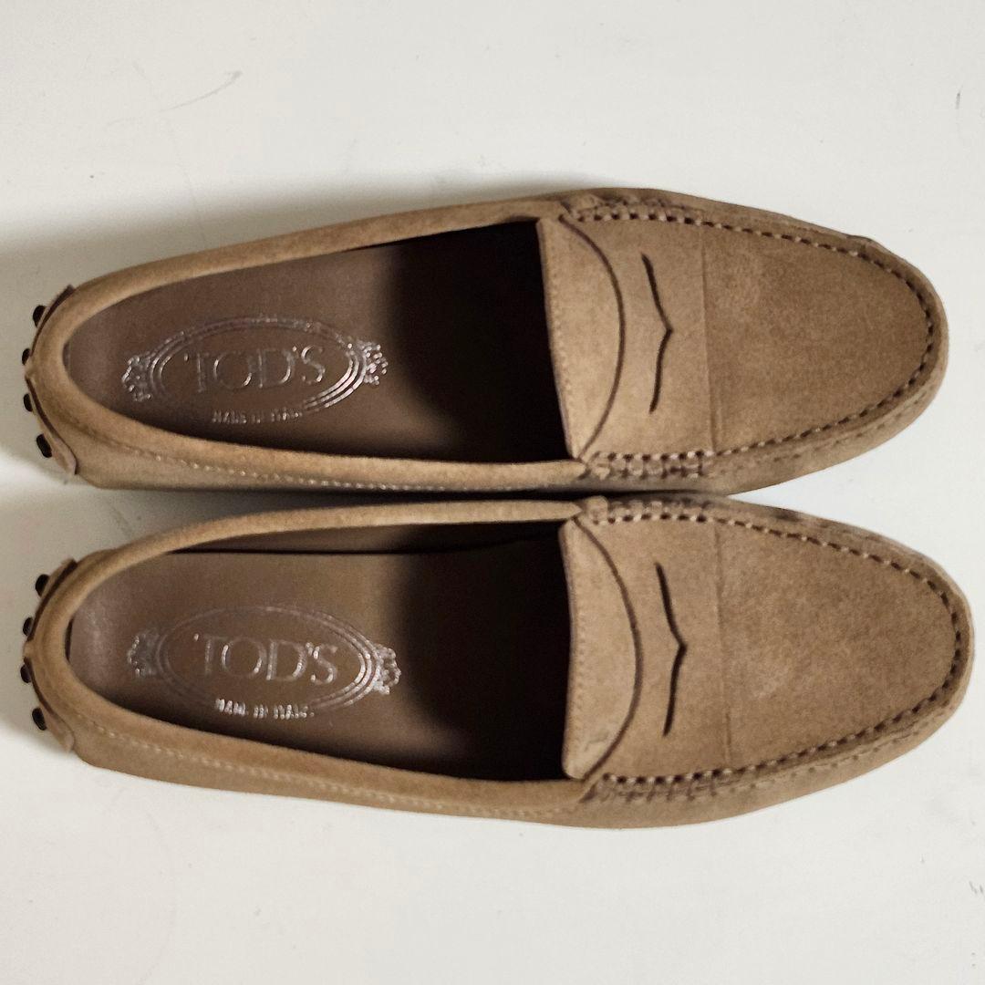 トッズ ドライビングシューズ 37 ベージュ ヌバック ゴンミーニ