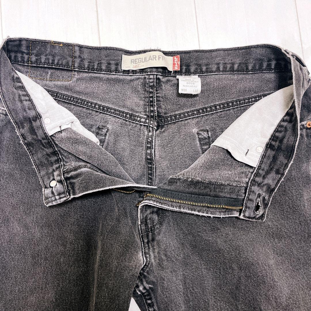 Levi's 505 ブラックデニム 後染め　00s W36 L32