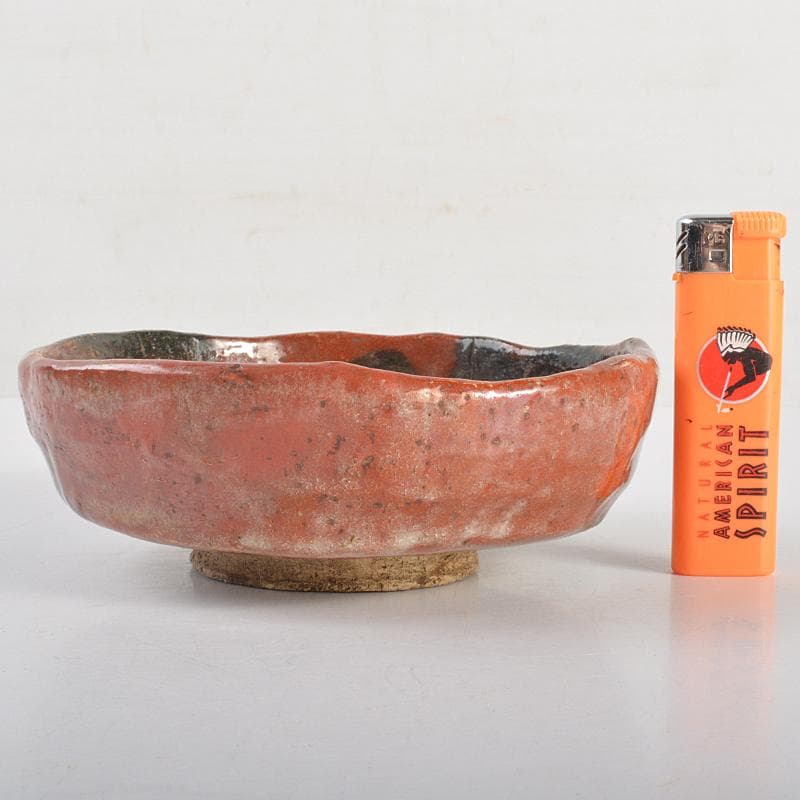 茶道具　楽吉左衛門　十代旦入造　赤楽平茶碗　共箱　D　R7072