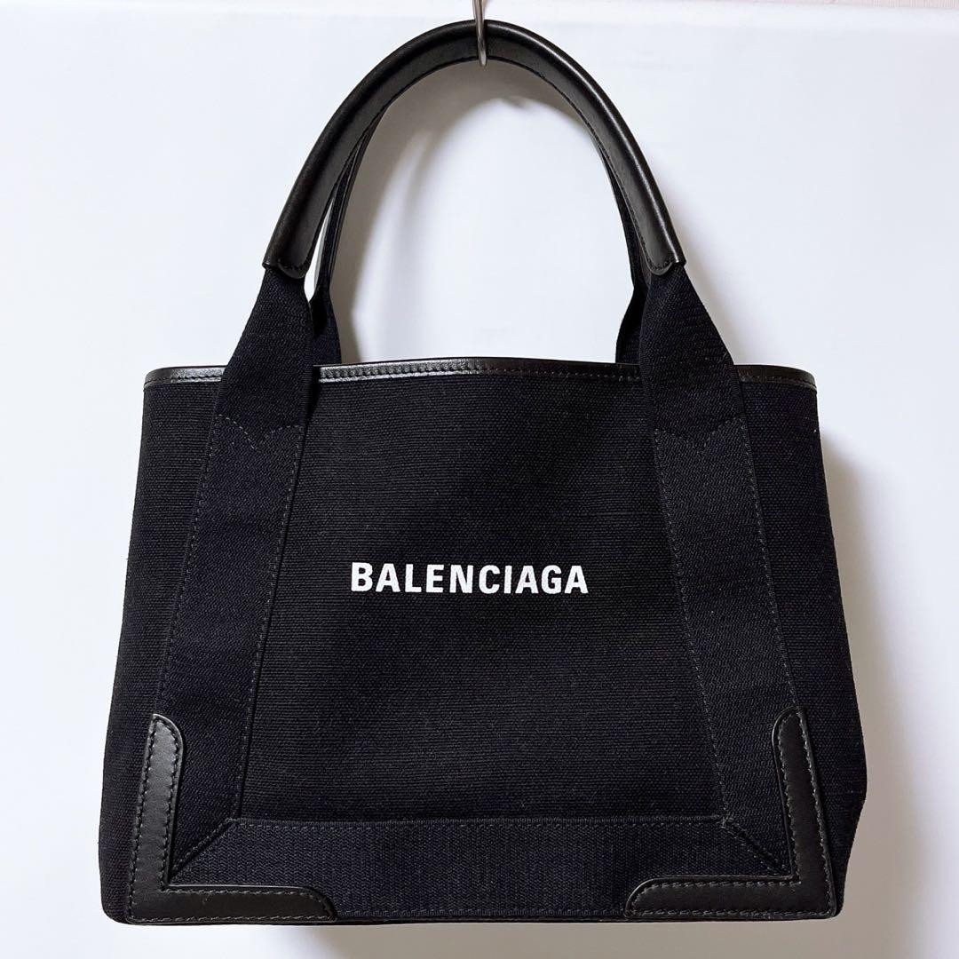 美品 BALENCIAGA ハンドバッグ トートバッグ ネイビーカバスS