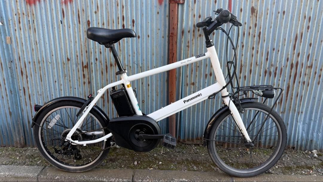 【整備済】電動アシスト自転車 ミニベロ パナソニック ベロスター 白 5個点灯