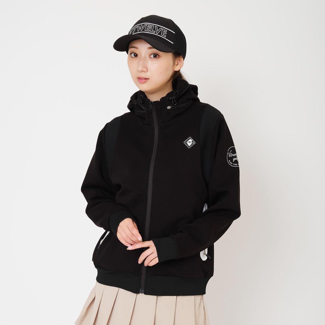 V12 ゴルフウェア ジャケット フーディー パーカー ブラック