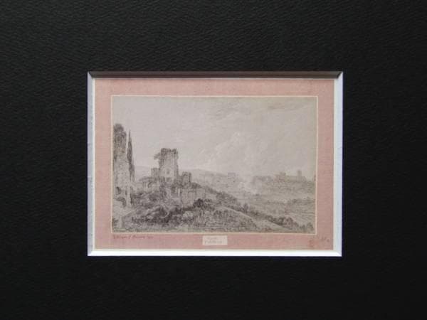 リチャード・ウィルソン、バラティーノの丘, ローマ、希少画集画、新品額装付