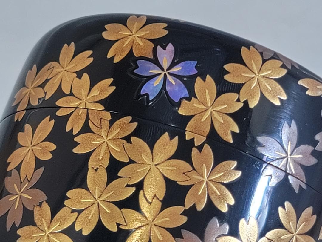 茶道具 一后一兆 作 雲錦蒔絵 利休棗 共箱 DT565