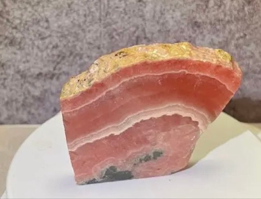 ❷インカローズ　キレイな縞目模様　原石　スライス