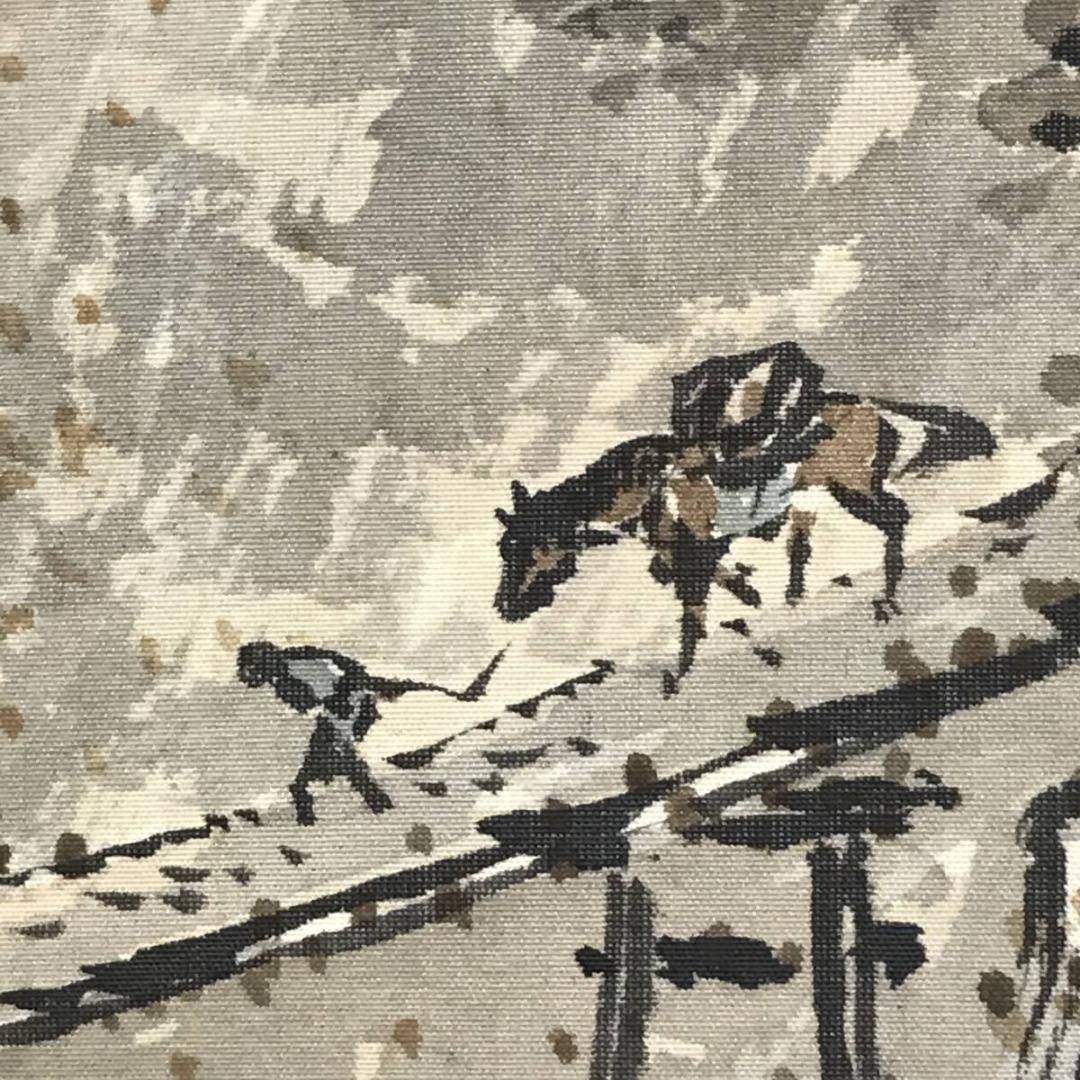 【真作】大西圭斎/秋景山樵図/山水図/深山帰樵図/掛軸/名家伝来/AD-346