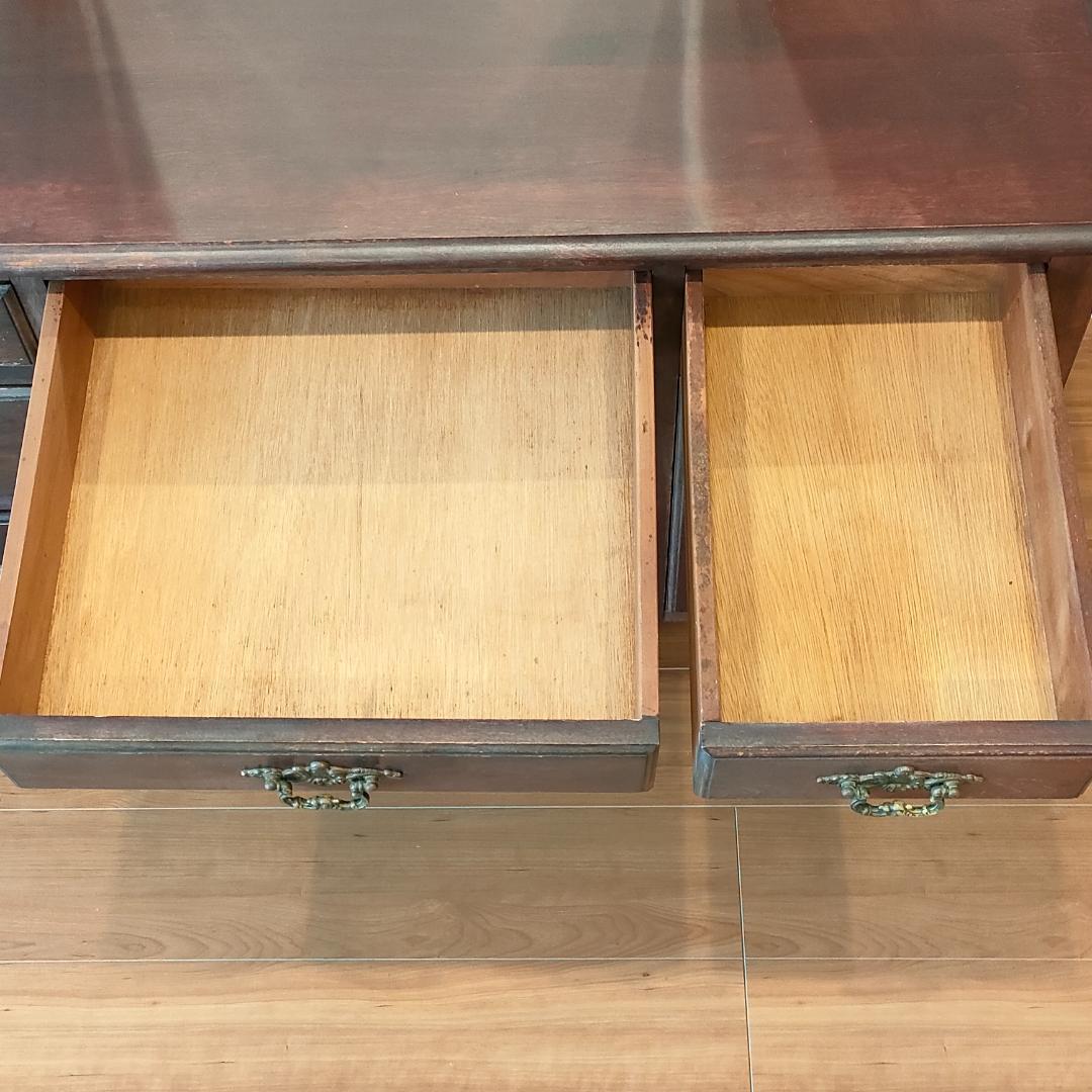 アンティーク　鏡台　スツール　セット品　 引出し７杯　ろくろ脚