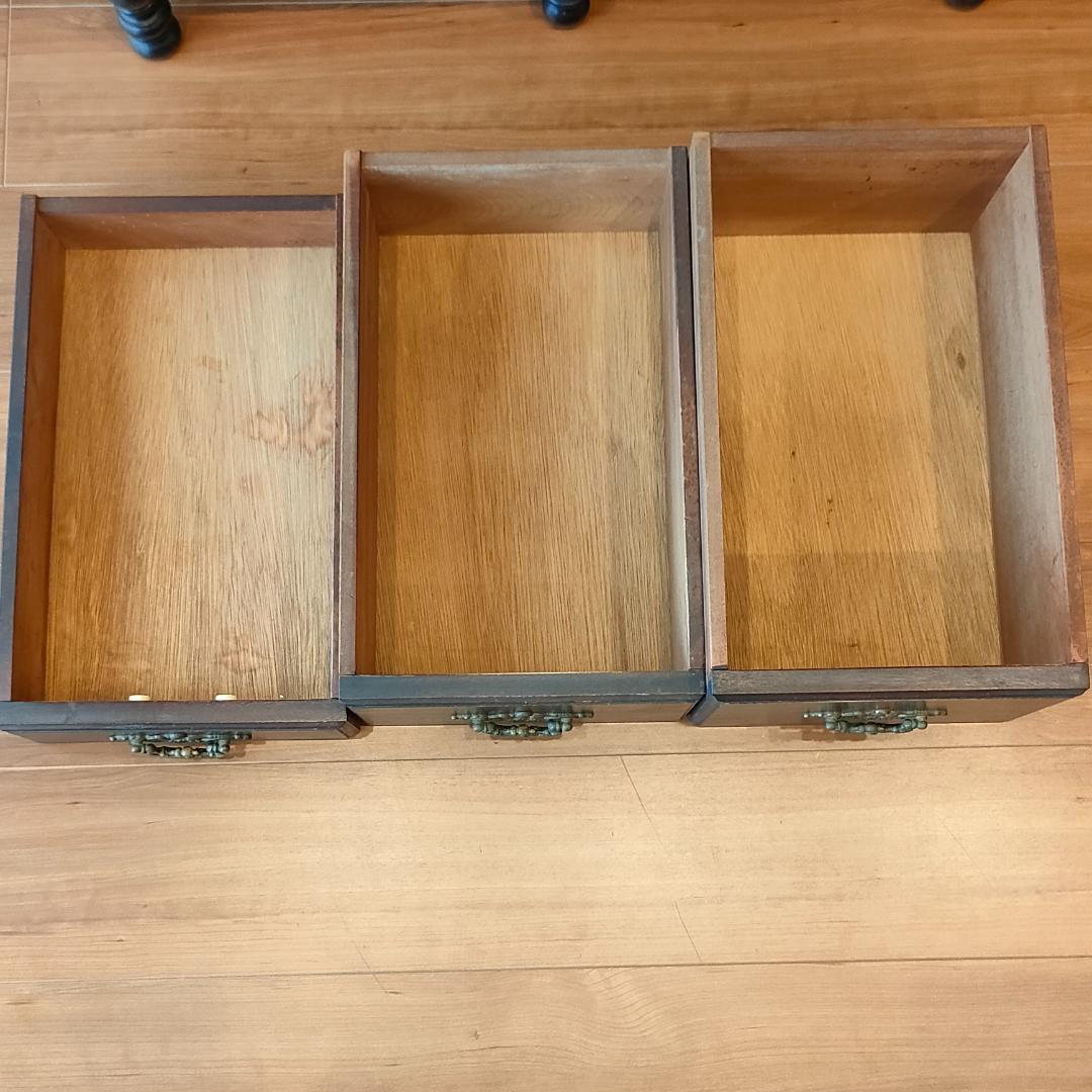 アンティーク　鏡台　スツール　セット品　 引出し７杯　ろくろ脚