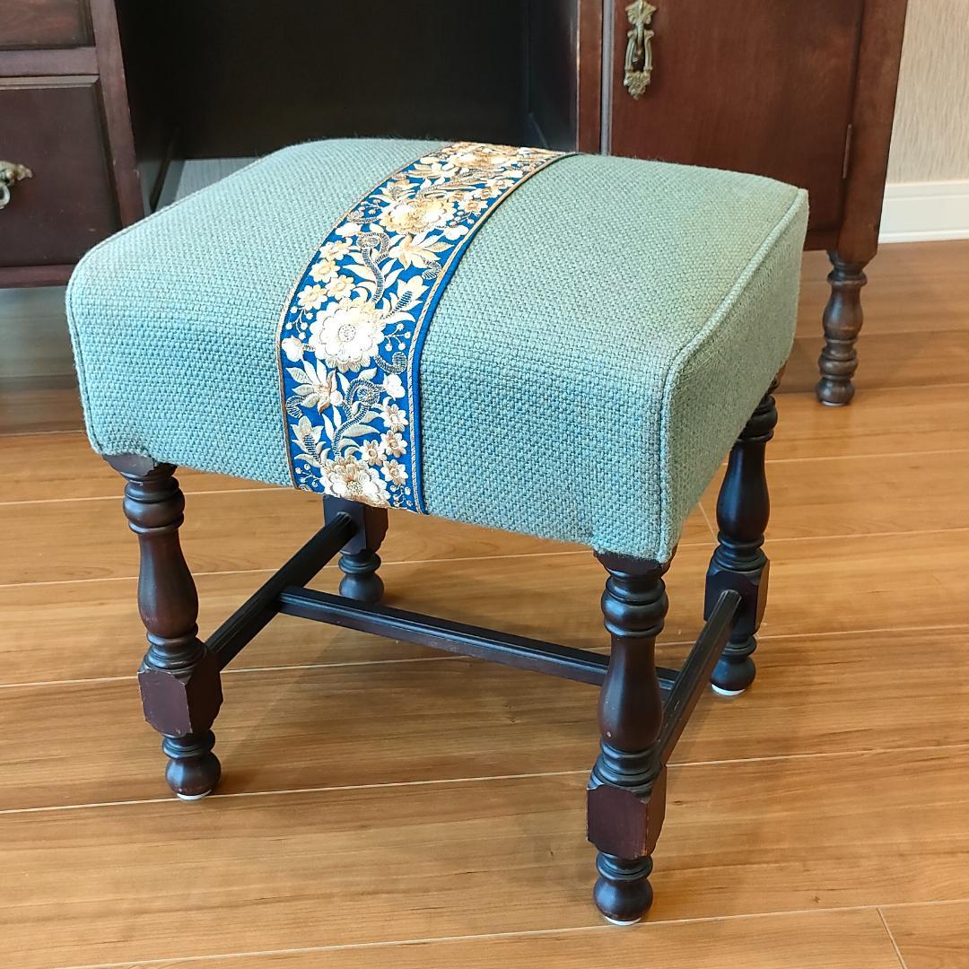 アンティーク　鏡台　スツール　セット品　 引出し７杯　ろくろ脚