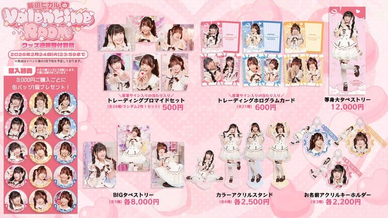 飯田ヒカル　Valentine Room 湊みや　ブロマイド　缶バッジセット