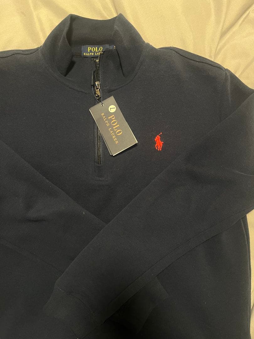 POLO RALPH LAUREN ネイビーハーフジップアップ　トレーナー