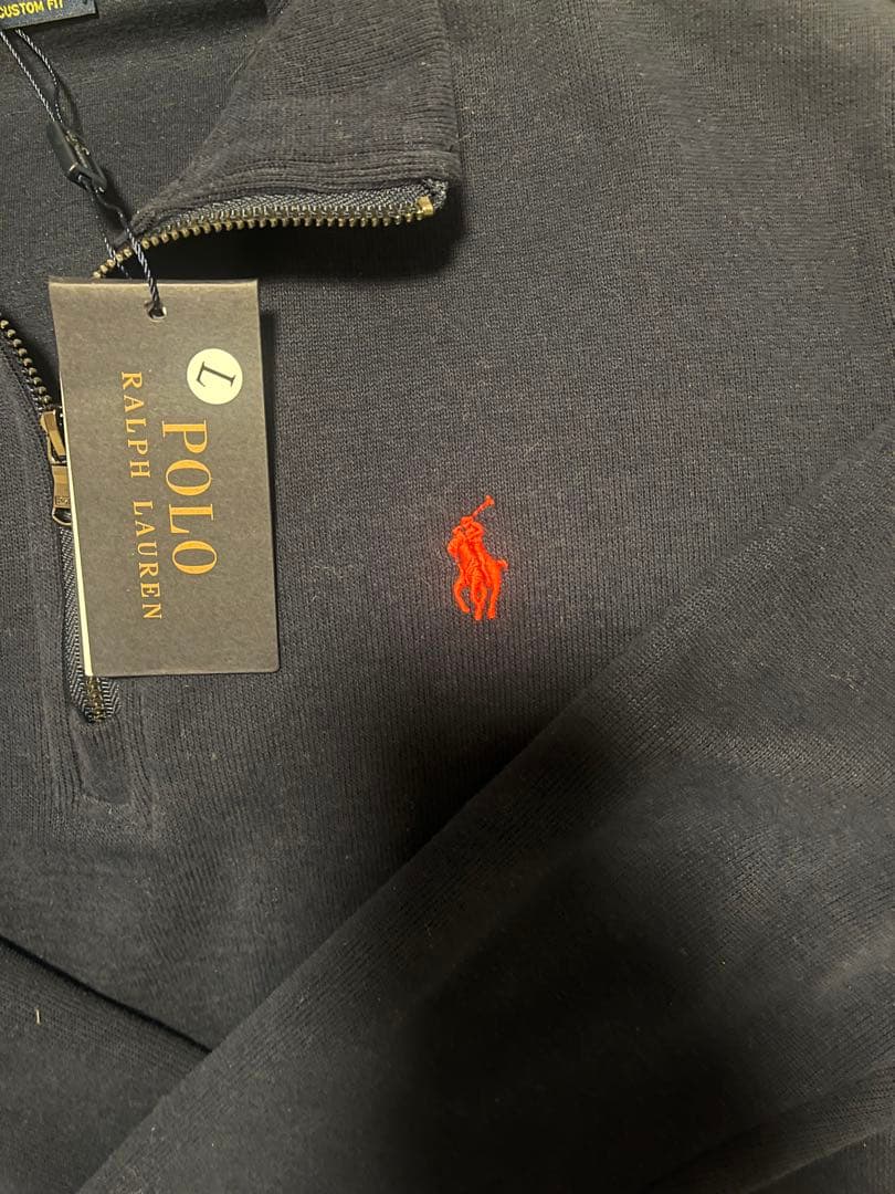 POLO RALPH LAUREN ネイビーハーフジップアップ　トレーナー