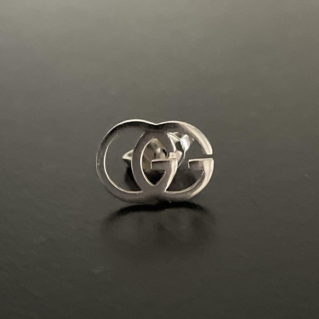 良品　GUCCI グッチGGロゴ シルバー ピアス 片耳用　男女兼用