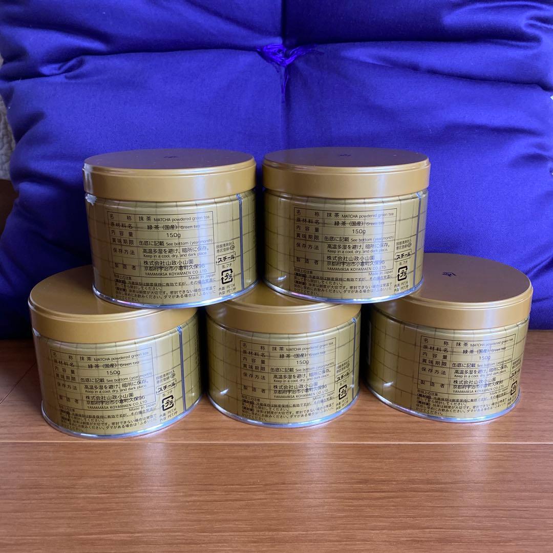 宇治 山政小山園 抹茶 松風 缶入 150g 5缶 小山園