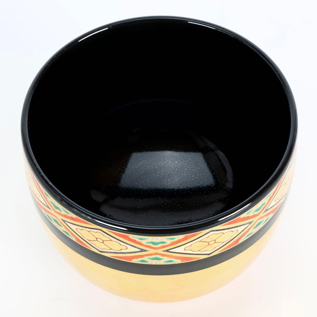 高橋道八 仁清写 色絵花菱之図茶碗 共布 共箱付 京焼 茶道具 抹茶碗 古美術品