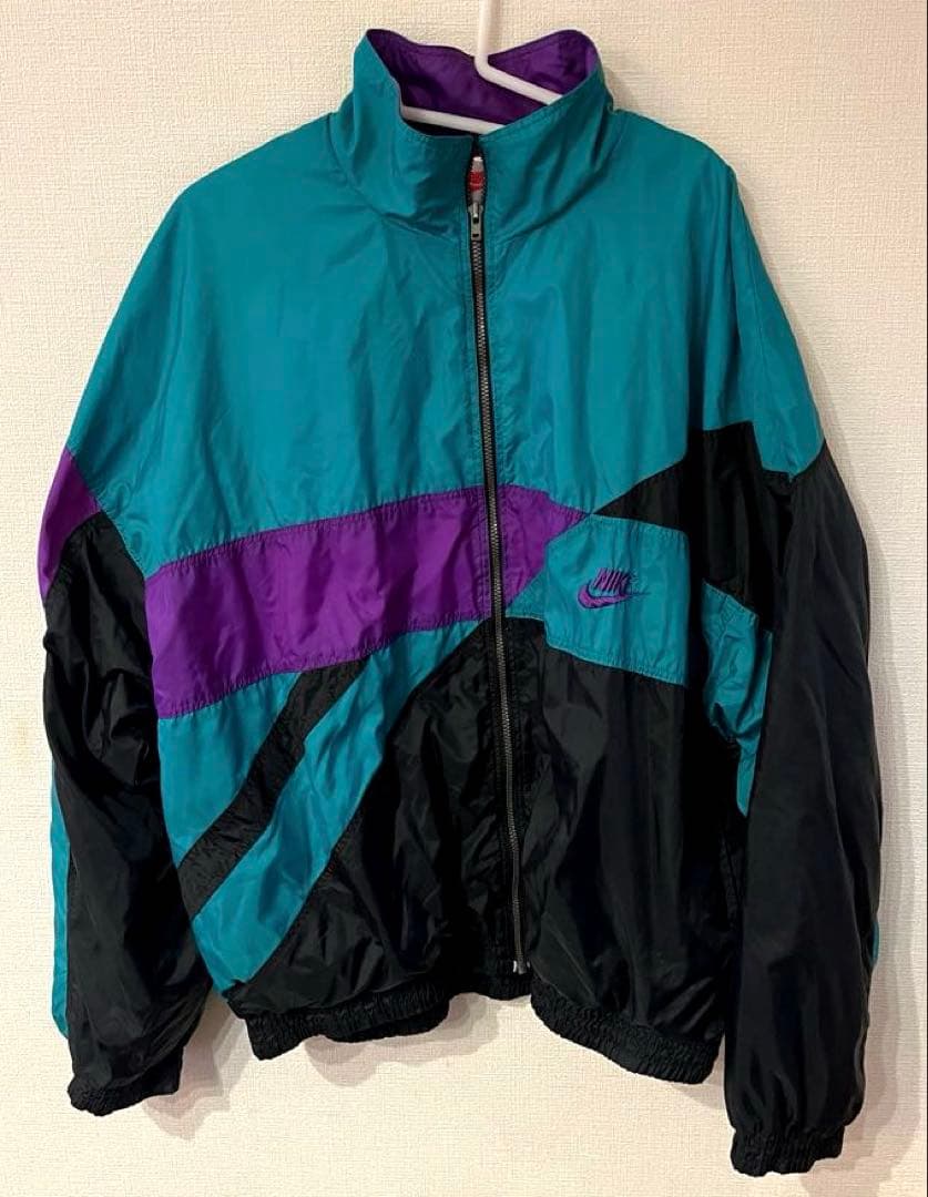 【美品】 NIKE 90s ナイロン 古着ヴィンテージ 緑 グリーン ナイキXL