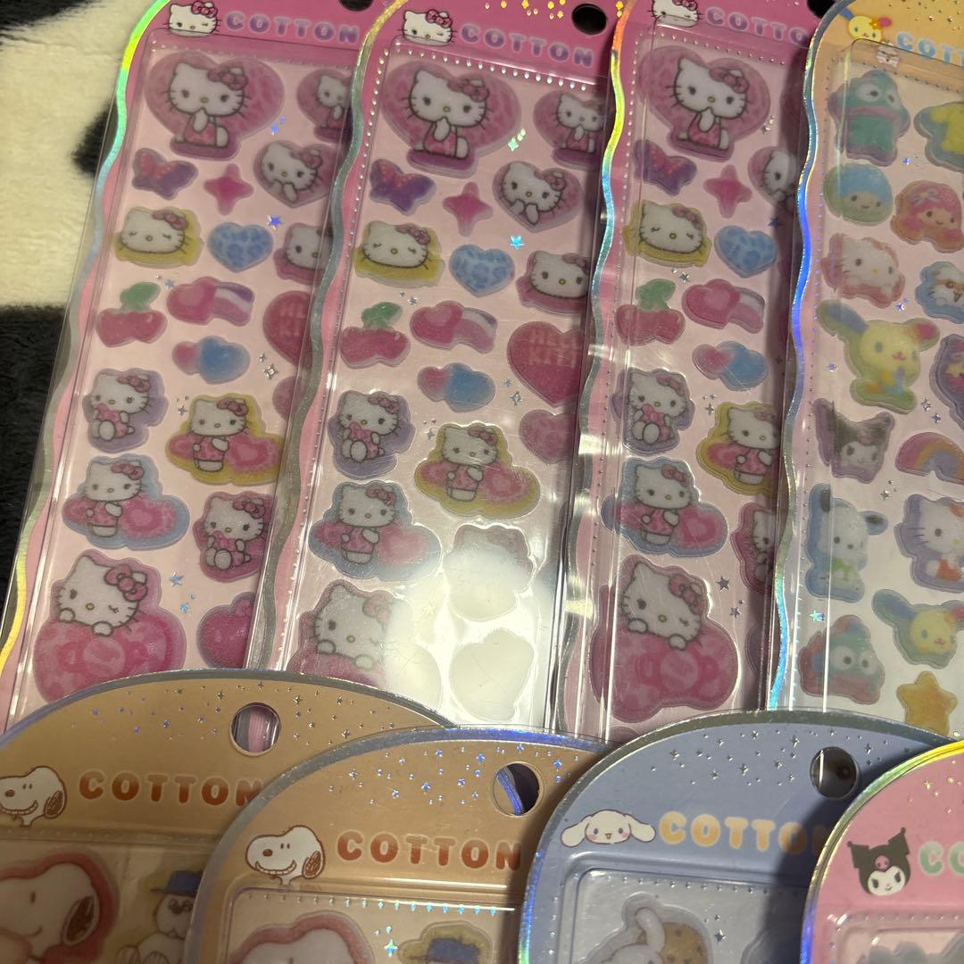 【国内正規品】 コットンパフィーシールセット サンリオ スヌーピー ドラえもん