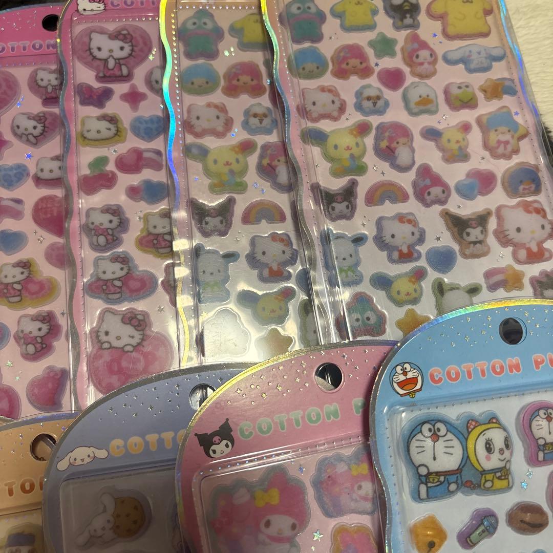 【国内正規品】 コットンパフィーシールセット サンリオ スヌーピー ドラえもん