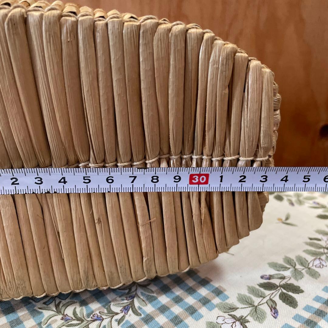 昭和レトロ　岡山　蒜山　がま細工　バッグ　カゴバッグ　手提げ　ひるぜん　古道具