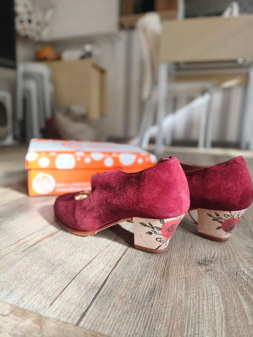 フラメンコシューズ OSUNA　タコン模様あり　甲高　幅広