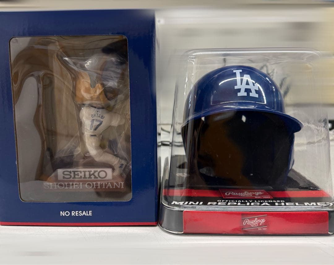 SEIKO大谷翔平ボブルヘッド ドジャースミニレプリカヘルメットセット