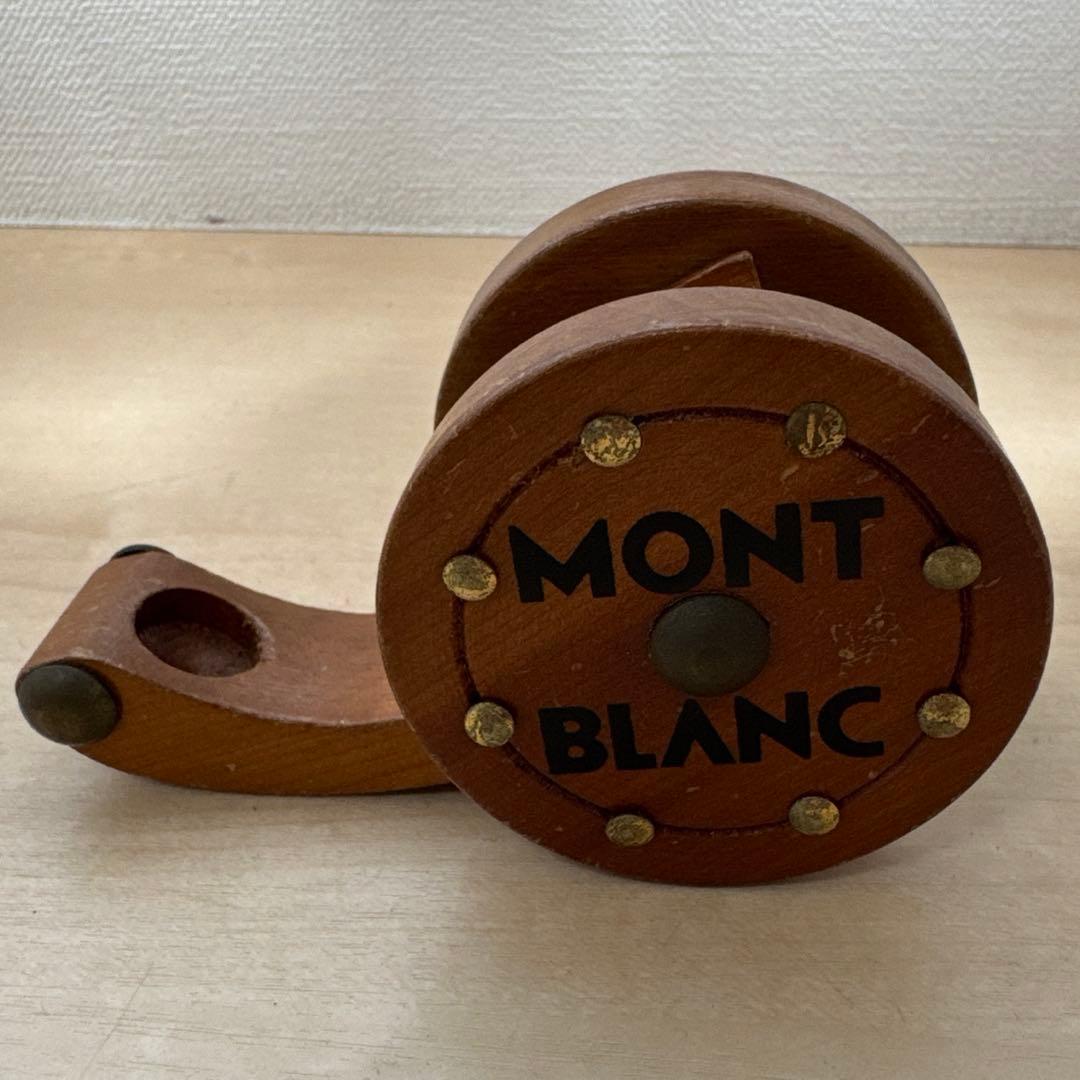 非売品 MONTBLANC モンブラン ペン立て 大砲型 木製 ペンスタンド