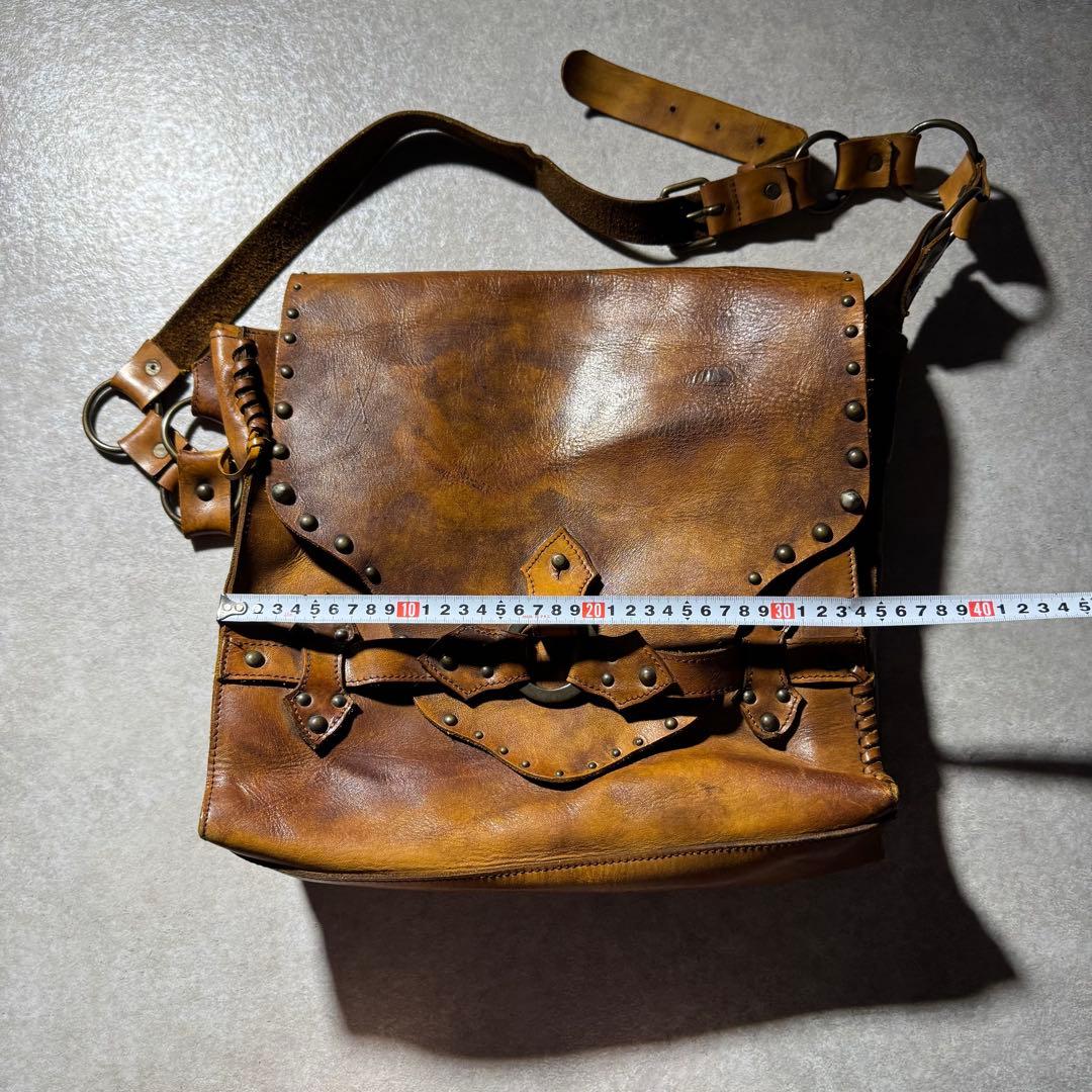 バッグ OLD leather shoulder bag studs grunge