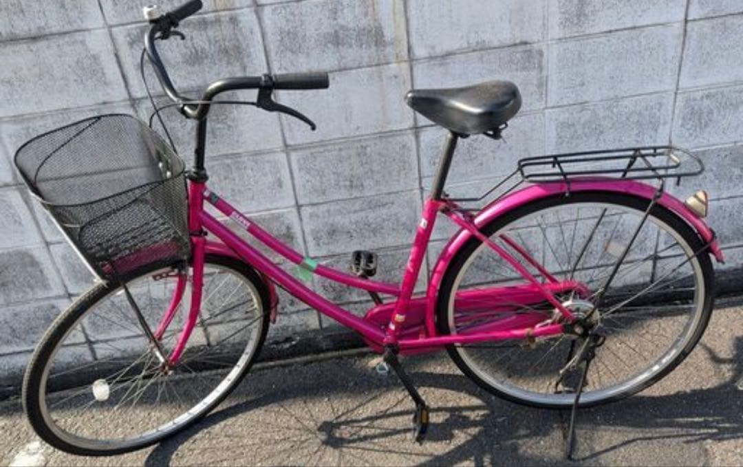ピンク シティサイクル 前カゴ付き★取りに来てくれる方限定