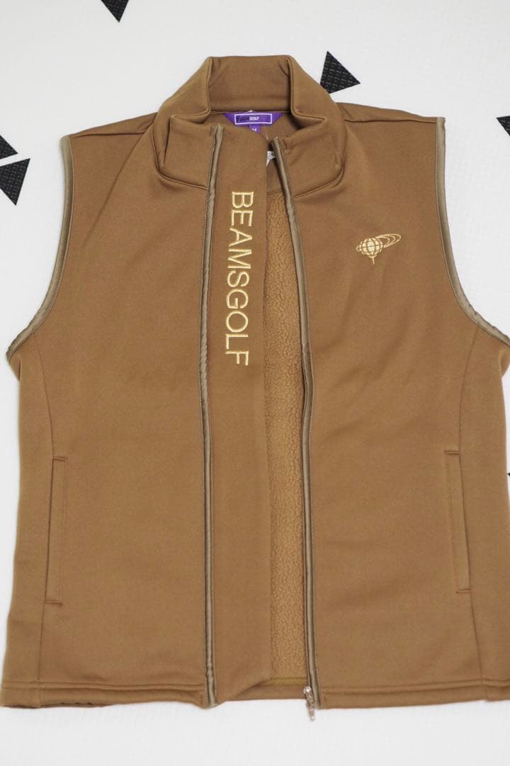 【新品未使用】BEAMS GOLF ビームスゴルフ ベスト 冬 ボア ロゴ