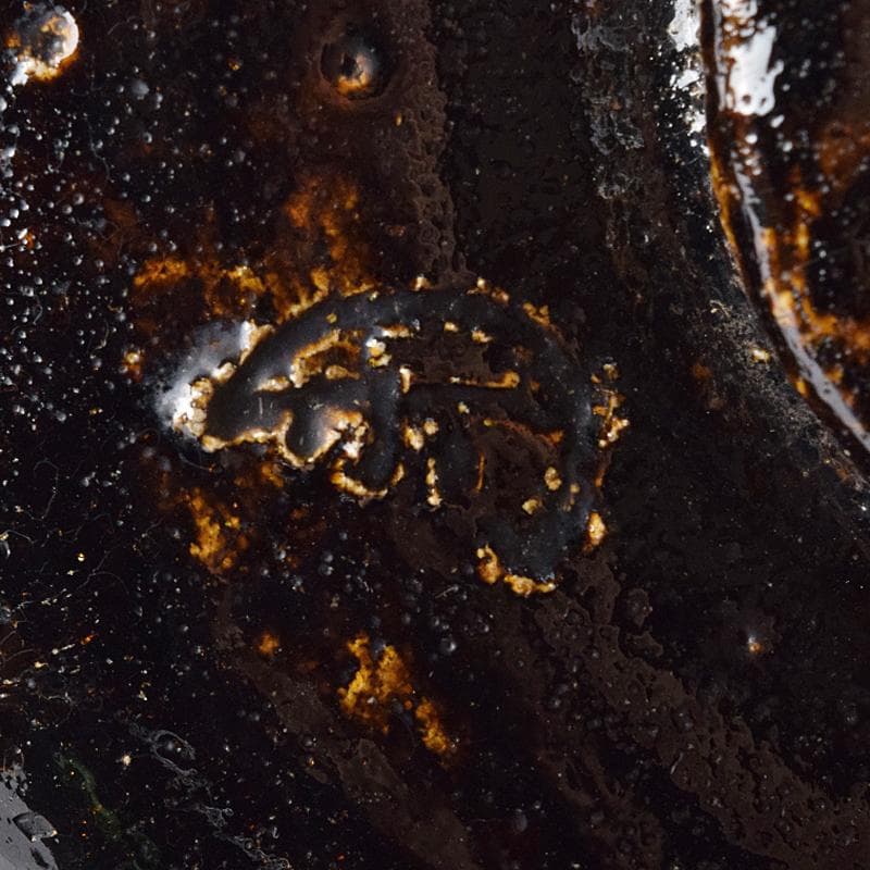 楽吉左衛門　十代旦入造　黒楽茶碗　銘「千鶴」　碌々斎極め箱　D　R7892