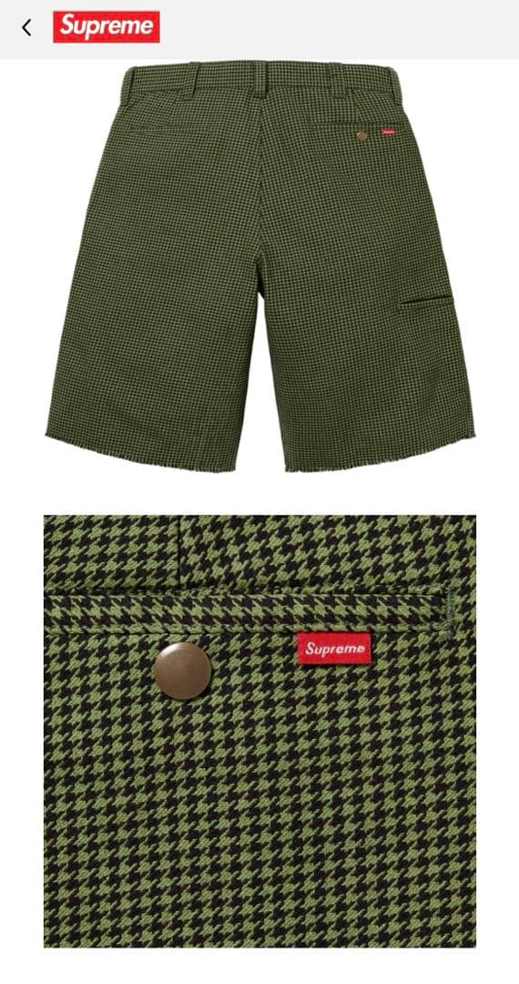 ウェア Supreme Work Short (25SS) Olive 36