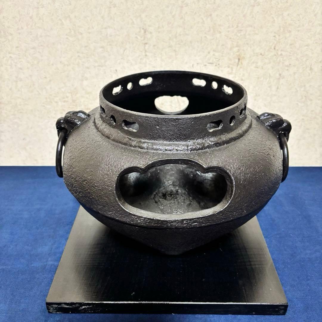 風炉/茶釜/電熱器/鬼面風炉釜/鉄風炉/野々田製電熱器/敷板/茶道具/お点前道具