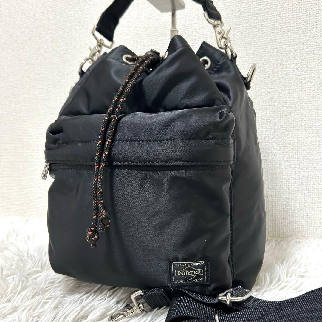 【極美品✨完売品/バルーンサック】ポーター　2way ショルダーバッグ　黒　巾着