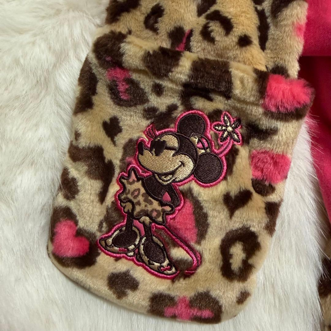 ディズニー ミニーマウス ファンキャップ マフラー ヒョウ柄