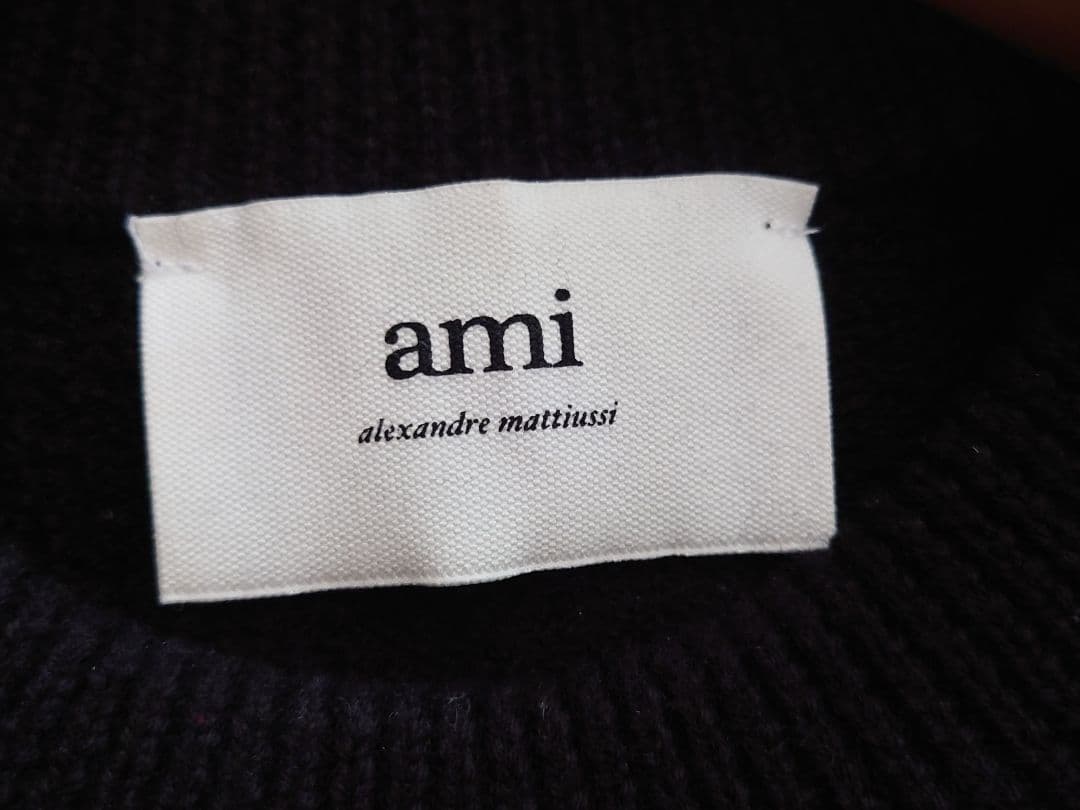 ami PARIS アミパリス メンズ レディース ニット ハート ロゴ　黒