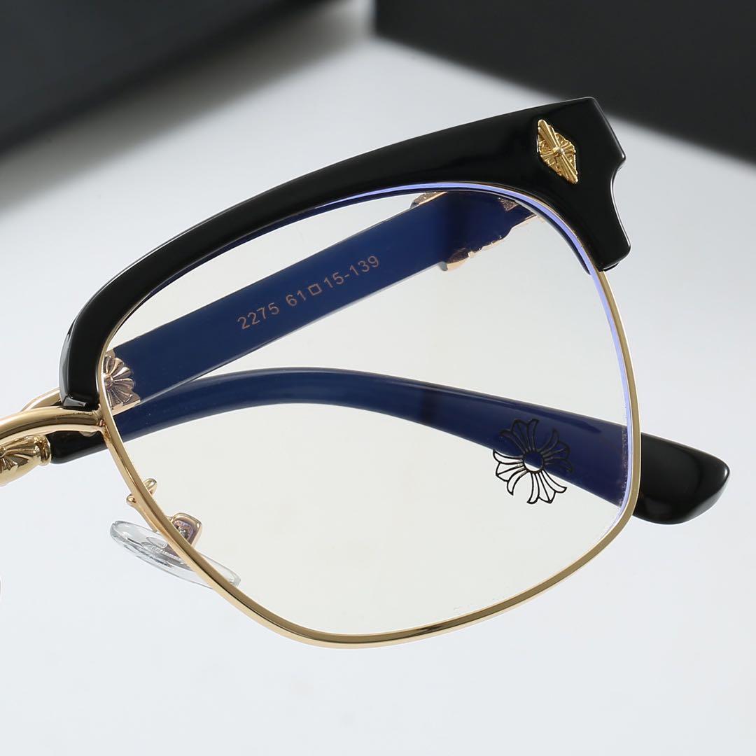 装飾ゴールド伊達メガネ 「クロムハーツ好き必見‼︎」メガネ サングラス 眼鏡